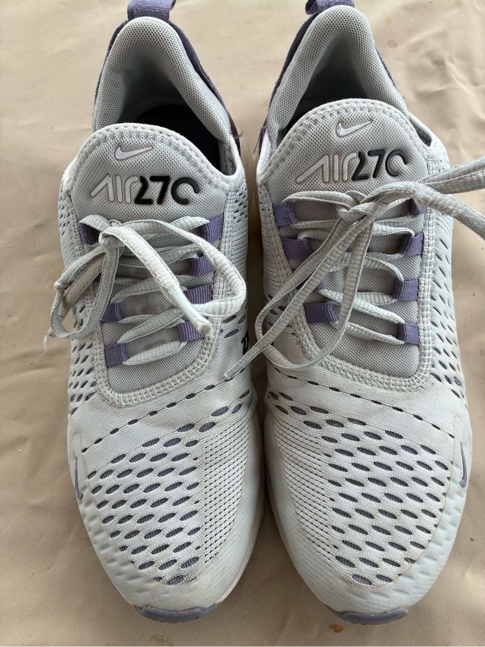 Nike Air 270 White & Lavender Mesh Sneakers